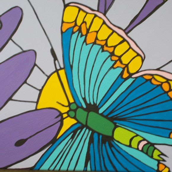 Butterfly Fun acrylic painting, 18"x24" - Picture 2 of 8
